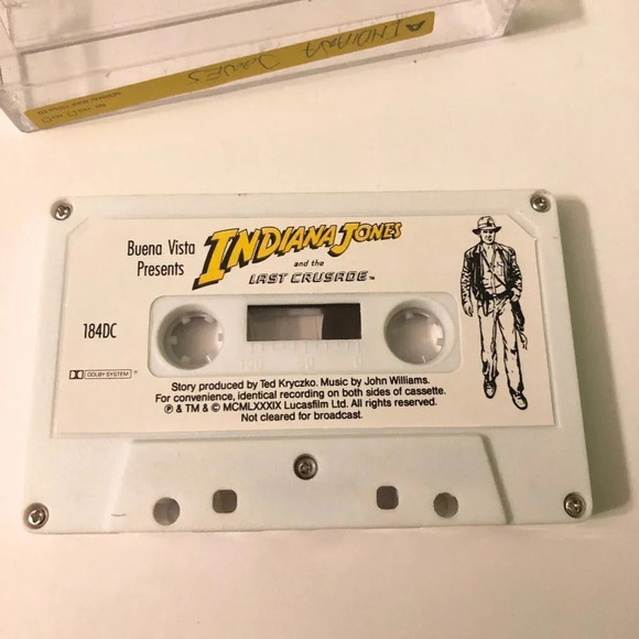 Vtg 1989 Indiana Jones  and The Last Crusader Cassette Tape - Picture 6 of 8